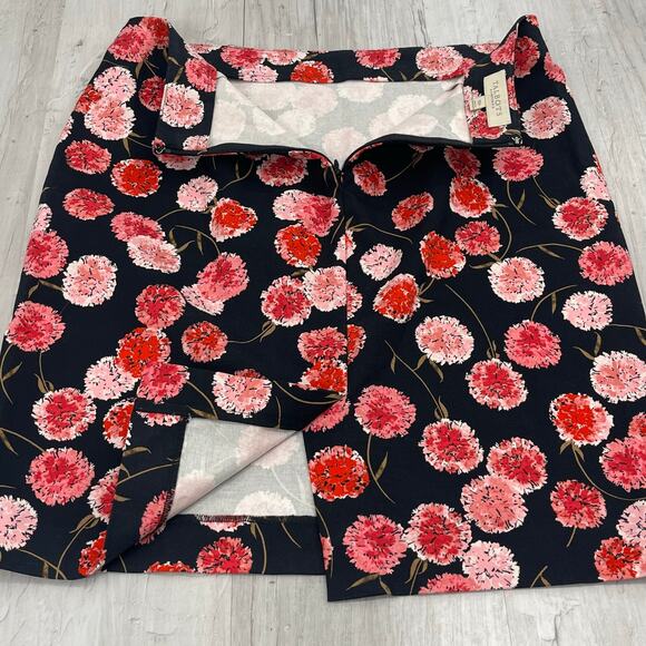 Talbots Floral Black Pink Mid Rise Lined Fitted Pencil Knee Work Dress Skirt 10P - Picture 3 of 7